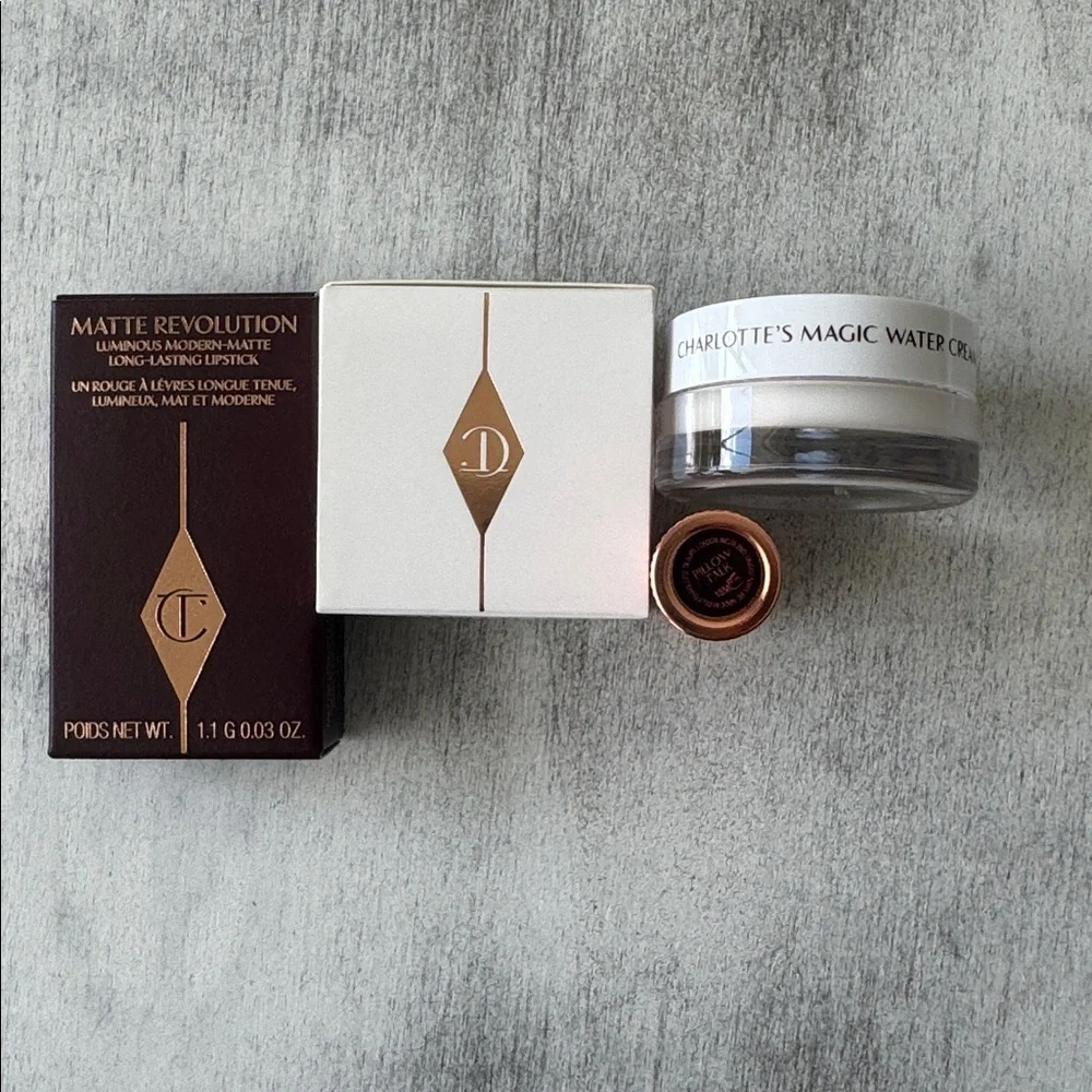 Charlotte Tilbury 2 travel Size Samples-Magic Moisturizer Gel & Lipstick Pillow